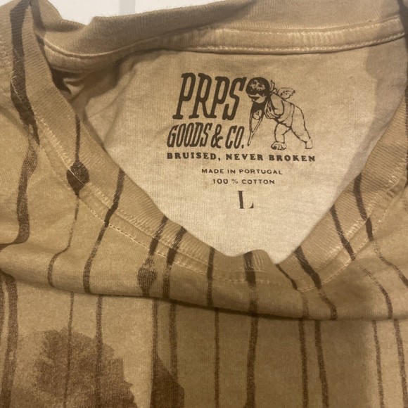 PRPS Tan Brown Angel Cupid logo graphic t-shirt Size Large - Picture 2 of 5